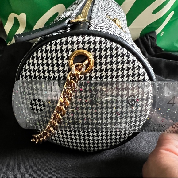 Versace Quilted Hounds Tooth Shoulder barrel bag cotton/leather La Medusa - Picture 11 of 11